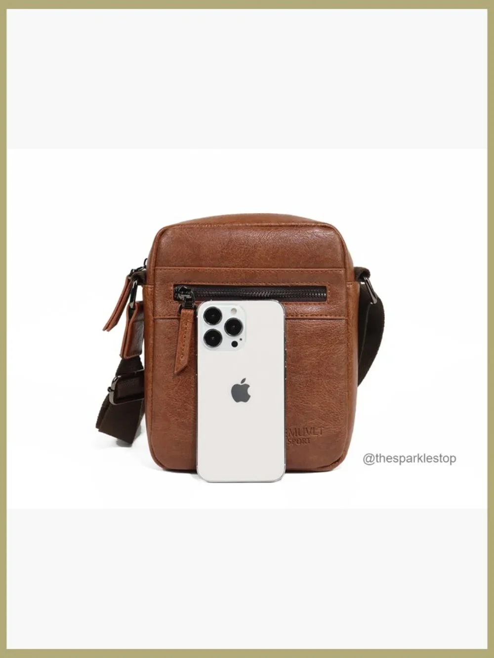PU Leather Small Crossbody Bag Messenger Sling Purse for Men